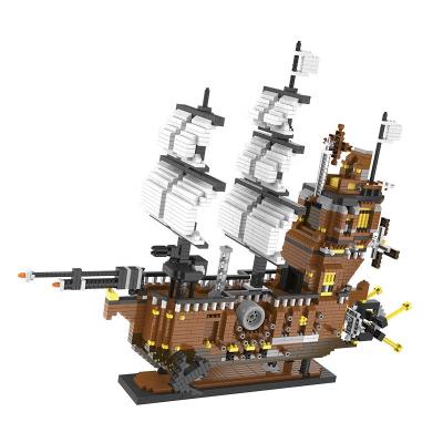 China Intelligence Development LELE BROTHER Nanoblocks Pirate Ships Block Model Toy Micro Mini Building Block for sale