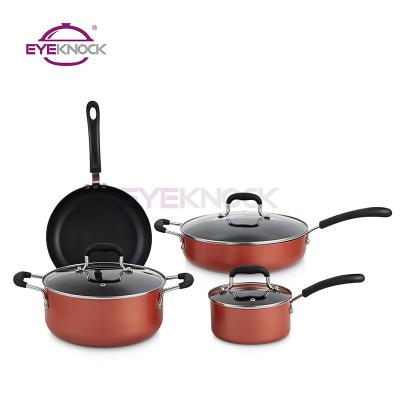 China Sustainable Press Induction Aluminum Cookware Set Non Stick Cookware Set for sale