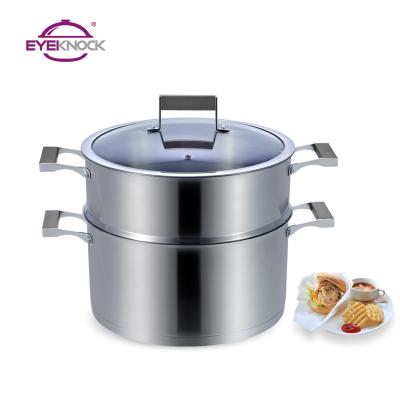 China Sustainable Stainless Steel Induction Steamer Cookware Casserole Set for sale