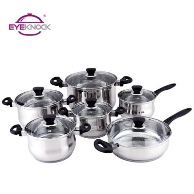 China Sustainable Stainless Steel Cookware Set With Bakelite Handle Stainless Steel Cooking Pot for sale