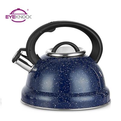 China Hot Sale Sustainable 3.0 Liter Induction Stainless Steel Water Kettle With Marble Coating Whistling Kettle for sale