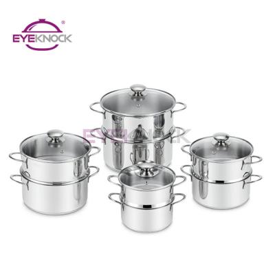 China Sustainable hot sale 18 10 stainless steel mini cookware 304 stainless steel steamer set for sale