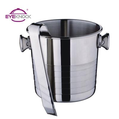 China Viable Hot Selling Steel Bar Ware Series Stainless Ice Bucket With Tongs Ice Bucket for sale