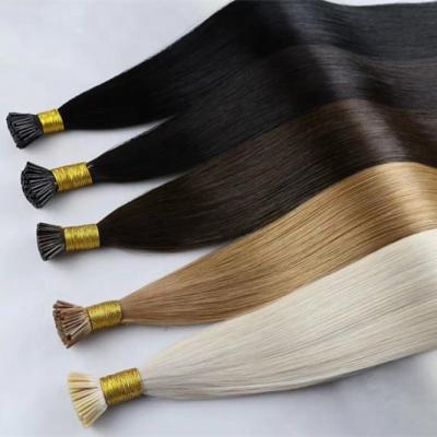 China Silky Straight Wave Highknight European Russian Hair Keratin I Tip Hair Extensions Vendors Double Drawn Virgin Remy Cuticle Aligned for sale