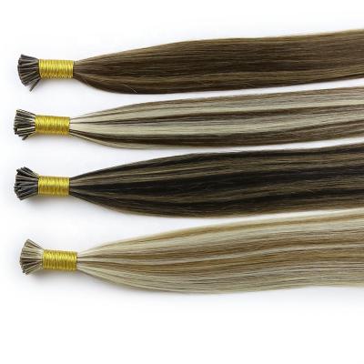 China Highknight Silky Straight Wave Top Selling Russian Hair Keratin I Tip Straight Hair Extensions Sellers Highlight Color Hair Extensions for sale