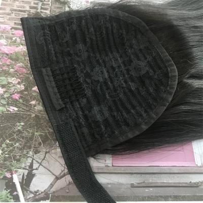 China Highknight Curly Ponytail Long Curl Human Wig Wrap Over Clip Hair Extensions Brown Braided Pony Tail Extensions Blonde Black Hair for sale