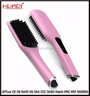 China Salon Ionic Equipment Beauty LCD Display Ionic Hair Brush with Temperature Adjustment, Salon Hair Comb for sale