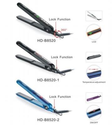 China Professional Ionic LCD Hair Straightener with Temperature Adjustment, Alibaba Hair Straightener HUADI Wholesale Price for sale