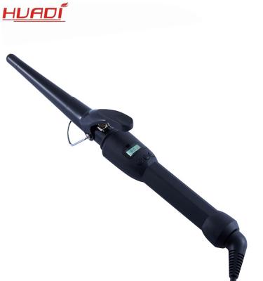 China New Huadi Aluminum Temp Adjustable Tapered Curling Clamps Magic Technique Automatic Curling Irons LCD Ceramic Hair Curler for sale