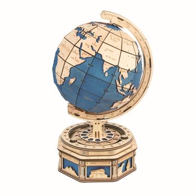 China 3D puzzle, diy wooden puzzle The Globe wooden toy model from DIY TOY Robotime ST002 for sale