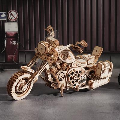 China Jigsaw Wooden 3D Puzzles Toy Robotime Rokr Adults DIY Craft Educational Wooden Cruiser Motorcycle Model Toy Gift LK504 for sale