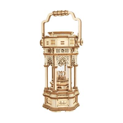 China Toy Robotime ROKR AMK61 Educational Victorian Lantern 3d Wooden Puzzles Model Toys 3d diy wooden puzzle for sale