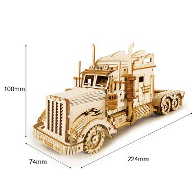 China DIY TOY Robotime Rokr Factory Wood Jigsaw Mechanical Car Toys Truck MC502 3D Puzzle for sale