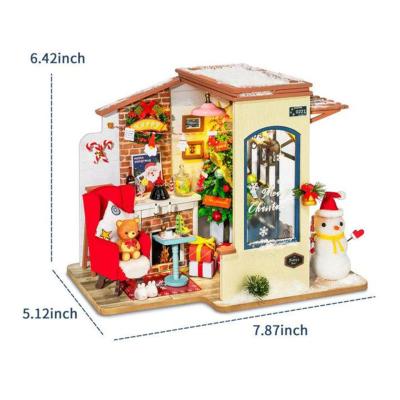 China Laser Cut Robotime Rolife Eco-friendly Wood Crafts Miniature Music Doll House Christmas Gift DIY Dollhouse DG18 for sale