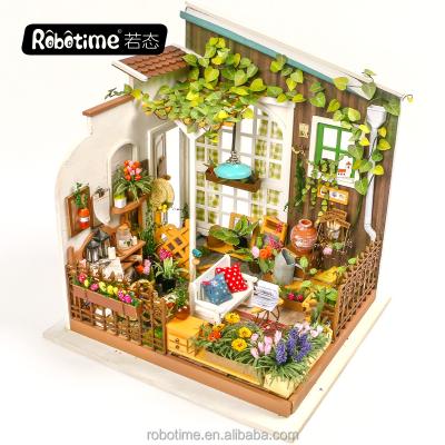 China China Robotime diy dollhouse miniature kit with LED for girls for sale