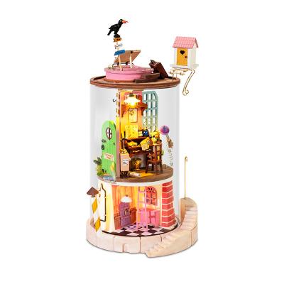 China DIY TOY Robotime Hot Selling DIY Mysterious World DS003 Insulated Neighbor Rolife DIY Miniature Dollhouse Glass Kit for sale