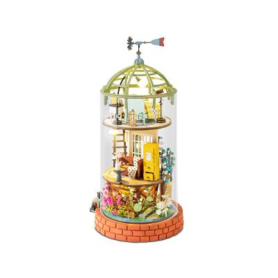 China DIY TOY Robotime Hot Selling DIY Mysterious World DS001 Domed Attic Rolife DIY Glass Dollhouse Miniature Kit for sale