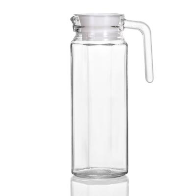 China Sustainable High Quality Eco-friendly Water Bottles Fashionable Glass Water Jugs Sets With Cups for sale