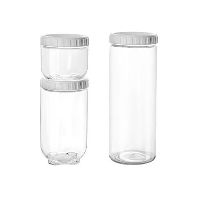 China Heatable Kitchen Canisters PP Lids Food Storage Jar Use Glass Clear Glass Home for sale