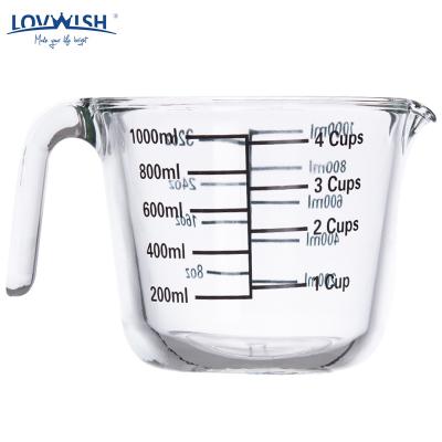 China Sustainable High Light Transmittance High Borosilicate Glass Measuring Cups for sale