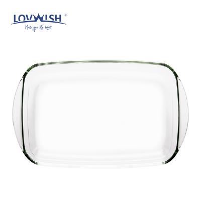 China Excellent Microwave Safe Bakeware Borosilicate Heat Resistant Glass Baking Tray Eco-Friendly Sustainable Material for sale