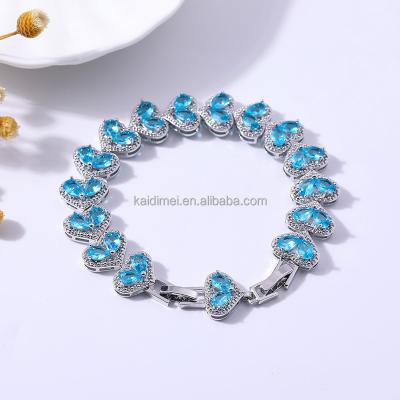 China Custom Wholesale Fashionable Heart Germanium Tourmaline Ray Hologram OEM Zirconia Unique Far Infrared Bracelet Balance Bracelets For Wedding for sale