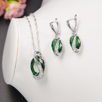 China CLASSIC Gold Filled Jewelry 925 Sterling Silver Jewelry Women Necklace Earrings Ring Bracelet Set for sale