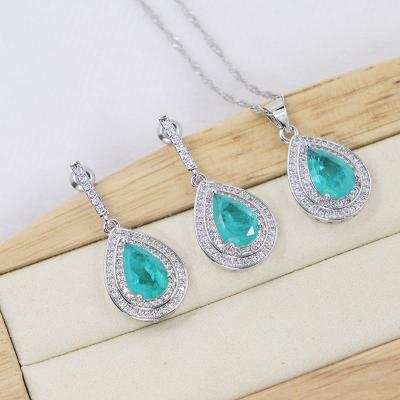 China CLASSIC Amazed Jewelry Supply Women Luxury Jewelry Rhodium Plated Bridal Wedding Jewelry Set Copper Earrings Wholesale China DHL for sale