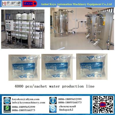 China Pure drink 4000 sachet water production line/2000L/H water treatment/koyo sachet water machine for sale