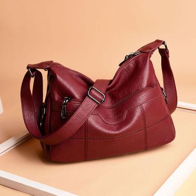 China Fashion Fashion Women Leather Shoulder Bag Casual Simple All-match Soft Leather Messenger Bag Handbag for sale