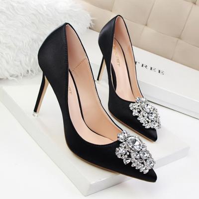 China Fashion Trend Women Shoes Led Toe Pumps Patent Leather Dress High Heels 10cm Boat Wedding Zapatos Mujer for sale