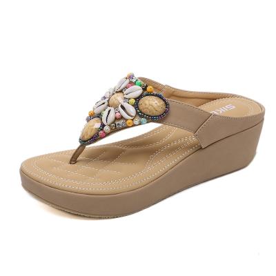 China New Retro Fashion Trend Ladies Summer Casual Soft Large Size Single Clip Toe Sandals for sale