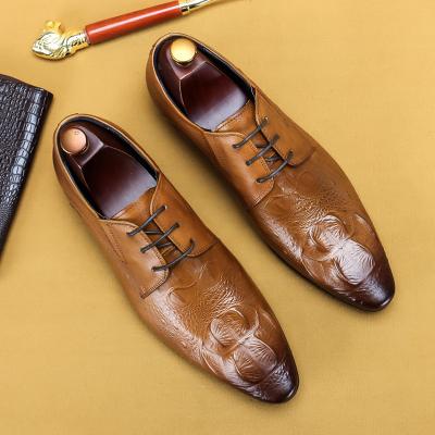 China Fashion Trend Mens Business Dress Casual Shoes England Genuine Leather Breathable Shoes for sale