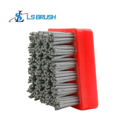 China Deburring and Making Leather & antique surface metal wires iron steel cord frankfurt marble abrasive brushes for polishing and making leather stone surface for sale