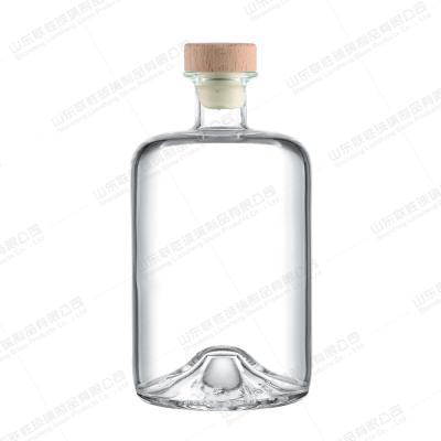 China Square Brandy Glass Wine Bottle with Clear Glass and Rubber Stopper Sealing Type for sale