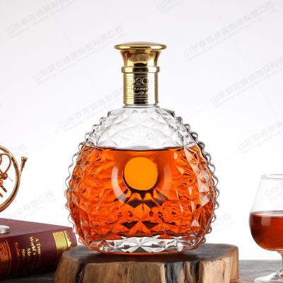 China Transparent Wine Glass Whisky with Cork 500ml 700ml Gallon Glass Jar Luxury Glass Bottle for sale