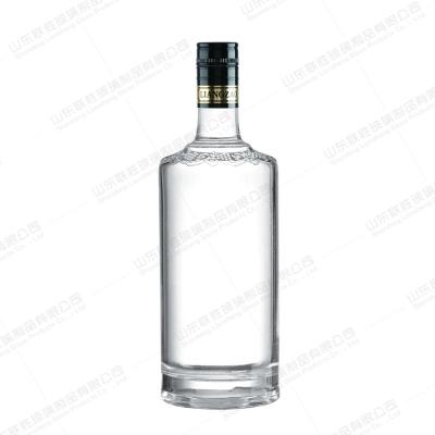 China Customized 700ml 750ml 1000ml Square Glass Wine Alcohol Drinking Bottle Vodka Whisky Gin Bottle With Heat Shrink Cap for sale