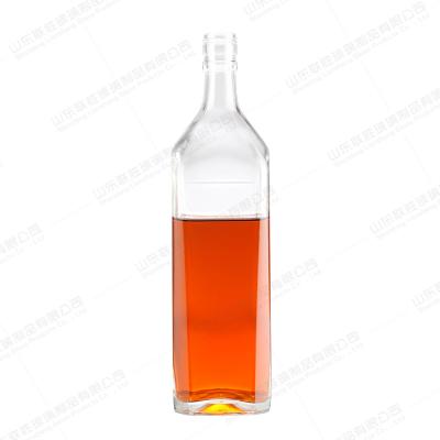 China Custom Size Accepted 275ml 350ml 500m Glass Vodka Gin Bottle with Cap Unique Shaped for sale