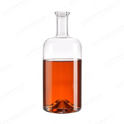 China Glass Base 500ml 700ml 750ml Clear Liquor Bottle Empty Wine Bottle Whisky Gin Bottle for sale