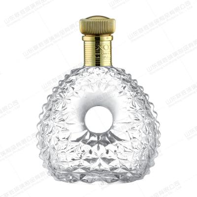 China Big XO Glass Wine Bottles Clear With Hot Stamping Surface Handling for sale