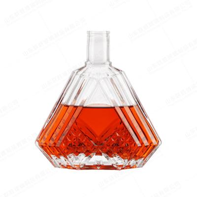 China Glass Shot Bottle Custom Luxury 500ml 750ml 1000ml for Bar Acid Etch Surface Handling for sale