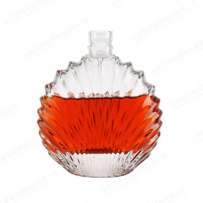 China Glass Collar 750ml Tequila Vodka Spirits Bottle With Lid And Custom Logo for sale