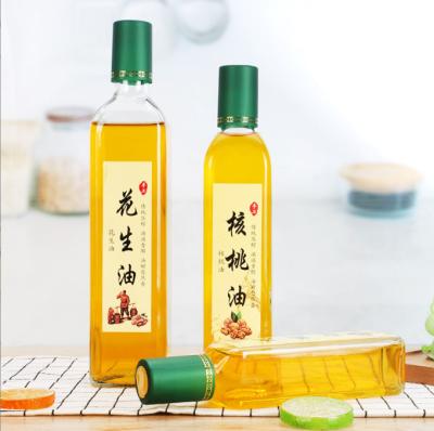 China Glass Bottle Material Square Luxury Cooking Olive Oil Glass Bottle 250ml 500ml 750ml for sale