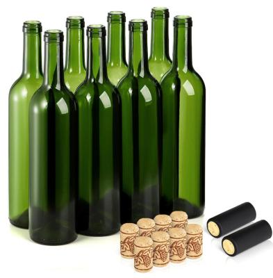 China Collar Material Glass 750ml Olive Green Glass Bordeaux Wine Bottles Popular Pick for sale