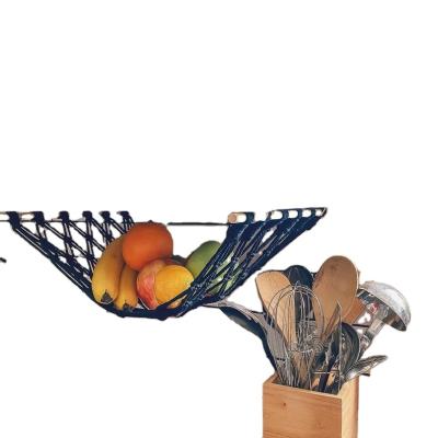 China Sustainable Handmade Boho RV Fruit Hammock Macrame Hanging Fruit Basket for sale