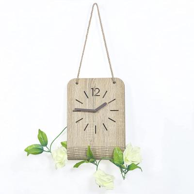 China 8x12 Inch Silent Non-ticking Modern Door Radio Wood Wall Clock for sale