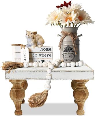 China Rustic Farmhouse Centerpiece Regular Pedestal Stand Tray for Decorative Countertop Organizer for sale