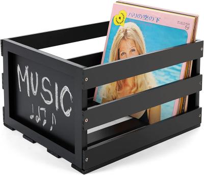 China Europe Record Album Storage Case Vinyl Record Wooden Case With Small Blackboard for sale