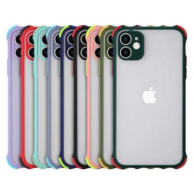 China Shockproof For iphone 11 12 13 pro Max Dropproof Frosted Mobile Phone Shell Case 6G XR Premium Skin Feel TPU+PC for sale