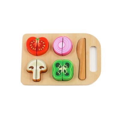 China Eco - Friendly Material Food Sets Wooden Kitchen Toys Fun Cutting Vegetables For Kids for sale